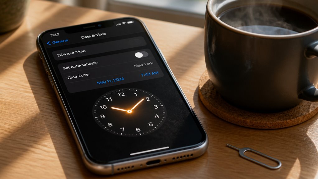 ustaw czas w iPhonie do aktywacji eSIM